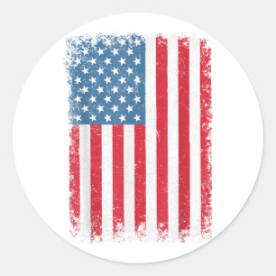 Adesivo Redondo EUA Bandeira Patriótica Americana Para Homens Meni
