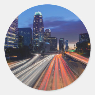 Adesivo Redondo EUA, Califórnia, Los Angeles, 110 Freeway