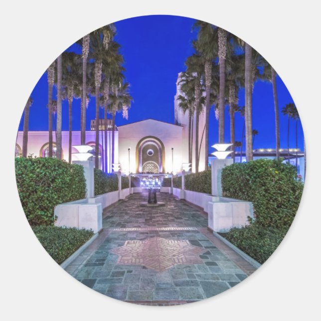 Adesivo Redondo EUA, Califórnia, Los Angeles, Estação Sindical (Frente)