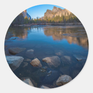 Adesivo Redondo EUA, Califórnia. Vista do Vale do Yosemite 2