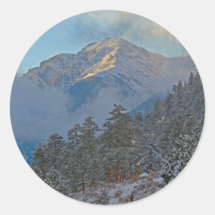Adesivo Redondo EUA, Colorado, Montanhas em Estes Park