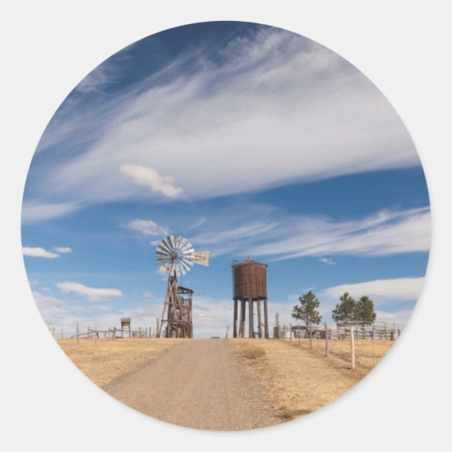 Adesivo Redondo EUA, Dakota do Sul, Stamford, 1880 Town (Frente)