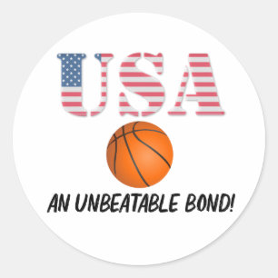 Adesivo Redondo EUA e basquete - Obrigação imbatível!