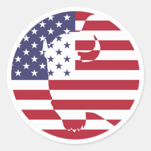 Adesivo Redondo EUA Estados Unidos Buffalo Bison Americano