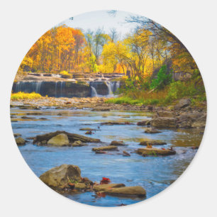 Adesivo Redondo EUA, Indiana. Cataract Falls State Recreation