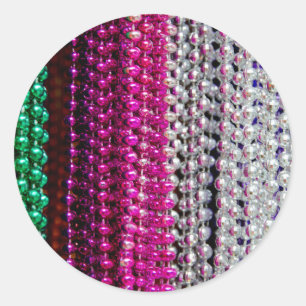 Adesivo Redondo EUA, Louisiana, Nova Orleans. Miçangas de Mardi G