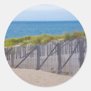 Adesivo Redondo EUA, Massachusetts. Dunas E Caminho