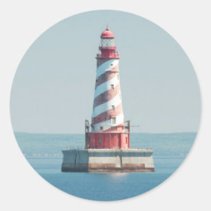 Adesivo Redondo EUA, Michigan, Excelentes Lagos, Lago Michigan