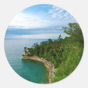 Adesivo Redondo EUA, Michigan. Formação de Rock Miner's Castle 3