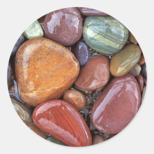 Adesivo Redondo EUA, Montana, Clark Fork River, Stones 2