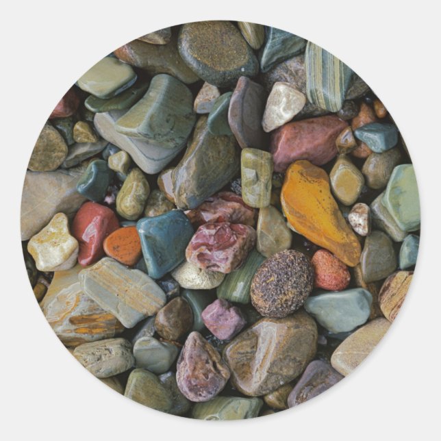Adesivo Redondo EUA, Montana, Glacier National Park, Stones (Frente)
