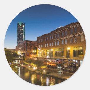 Adesivo Redondo EUA, Oklahoma, Oklahoma City, Bricktown
