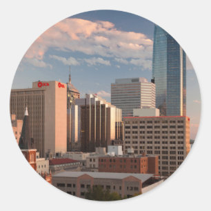 Adesivo Redondo EUA, Oklahoma, Oklahoma City, Elevated City