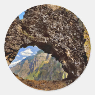 Adesivo Redondo EUA, Oregon. Arco Rock Of Ages no rio Columbia