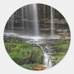Adesivo Redondo EUA, Pensilvânia, Benton. Cachoeira Delicada