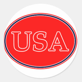 Adesivo Redondo EUA Red White e Blue 3 O MUSEUM Zazzle presentes