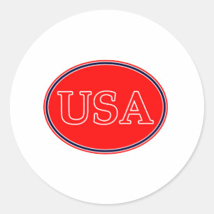 Adesivo Redondo EUA Red White e Blue 3 O MUSEUM Zazzle presentes