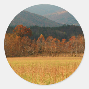 Adesivo Redondo EUA, Tennessee. Cades Cove nas Smoky Mountain