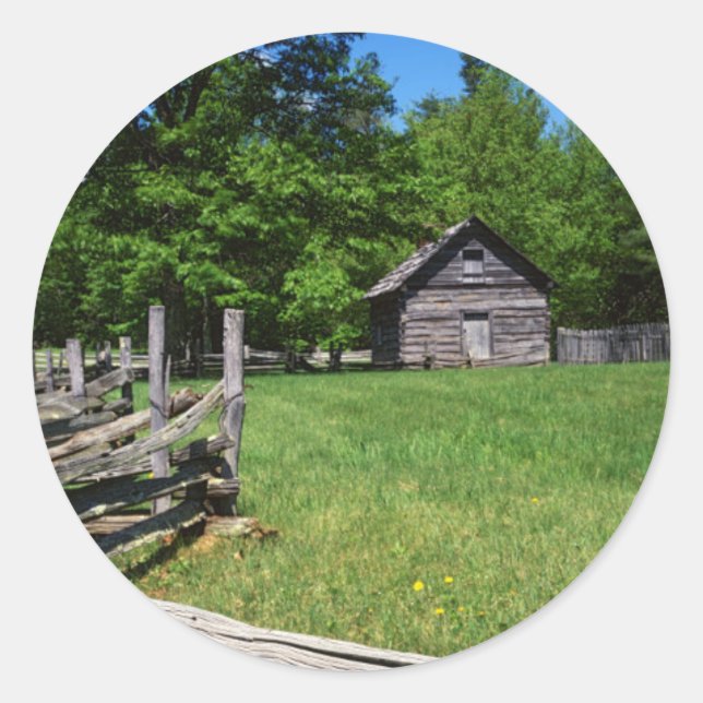 Adesivo Redondo EUA, Virginia, Blue Ridge Parkway, The Puckett 2 (Frente)