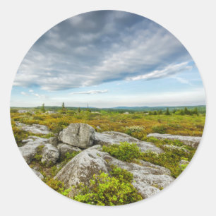 Adesivo Redondo EUA, Virgínia Ocidental, Davis. Paisagem Em Dolly