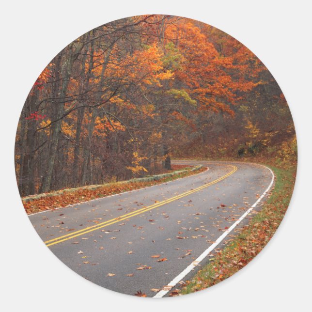 Adesivo Redondo EUA, Virginia, Shenandoah National Park, Skyline (Frente)