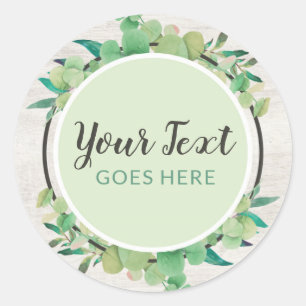 Adesivo Redondo Eucalipto botânico das hortaliças & Eco de madei