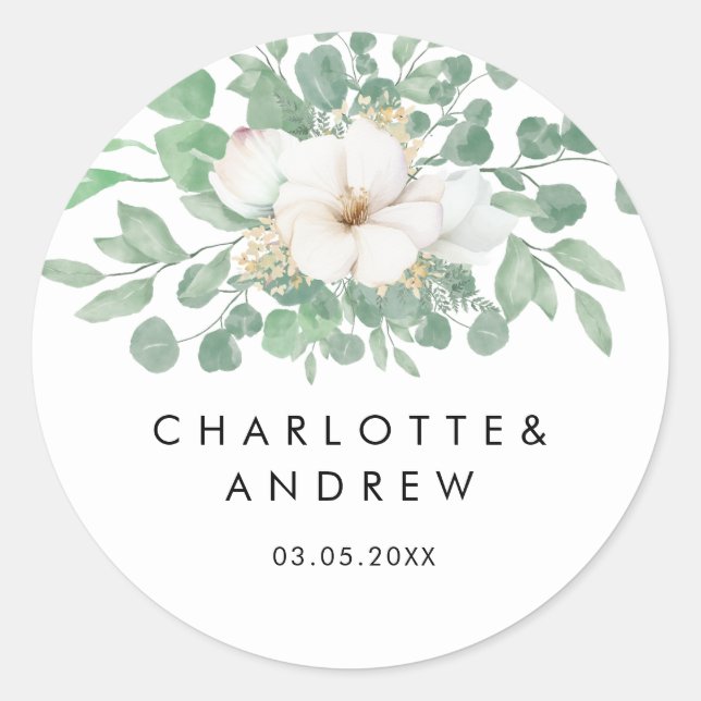 Adesivo Redondo Eucalipto simples e elegante (Frente)