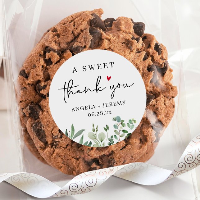 Adesivo Redondo Eucalyptus A Sweet Obrigado A Favor (Criador carregado)