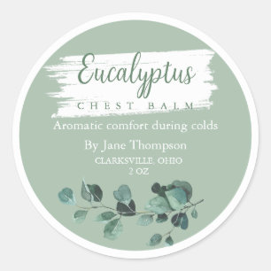 Adesivo Redondo Eucalyptus Chest Rub / Rótulo do Balm