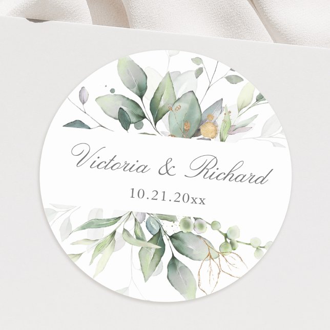 Adesivo Redondo Eucalyptus Greenere Dourado Deixa Elegante (Criador carregado)