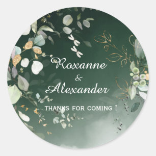 Adesivo Redondo Eucalyptus Greenery Botânico Elegante