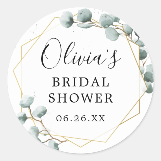 Adesivo Redondo Eucalyptus Greenery Envelope Favor Stickers (Frente)