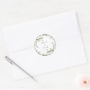 Adesivo Redondo Eucalyptus Wedding Envelope Seal