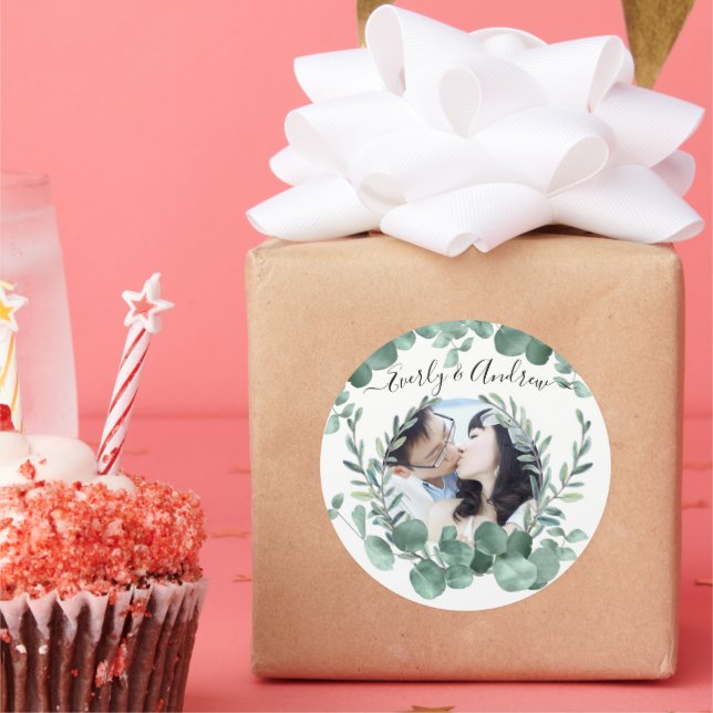 Adesivo Redondo Eucalyptus Wreath Deixa Foto (Festa)