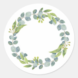 Adesivo Redondo Eucalyptus Wreath Wedding Envelope Seals-Set Of 20