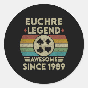 Adesivo Redondo Euchre Legend 33 Incrível Desde 1989 Euchre