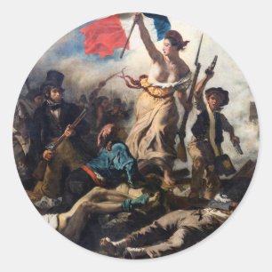 Adesivo Redondo Eugene Delacroix - Liberdade Liderando o Povo