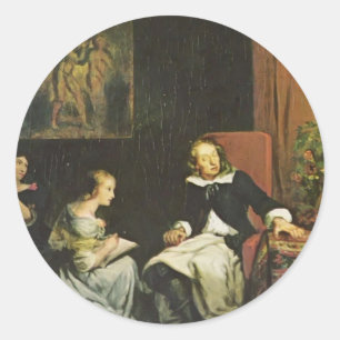 Adesivo Redondo Eugene Delacroix: Milton ditou a suas filhas