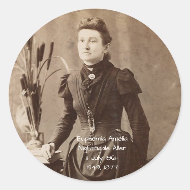 Adesivo Redondo Euphemia Amelia Nightingale Allen (Frente)