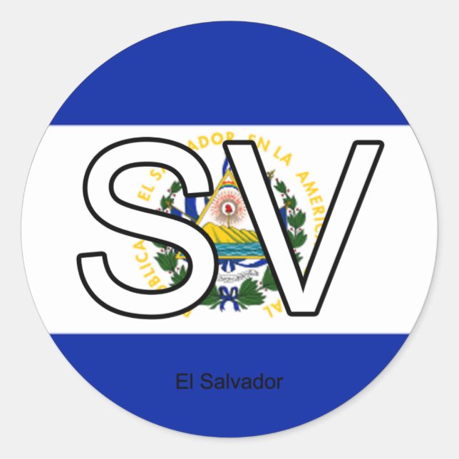 Adesivo Redondo Euro Sticker El Salvador (Frente)