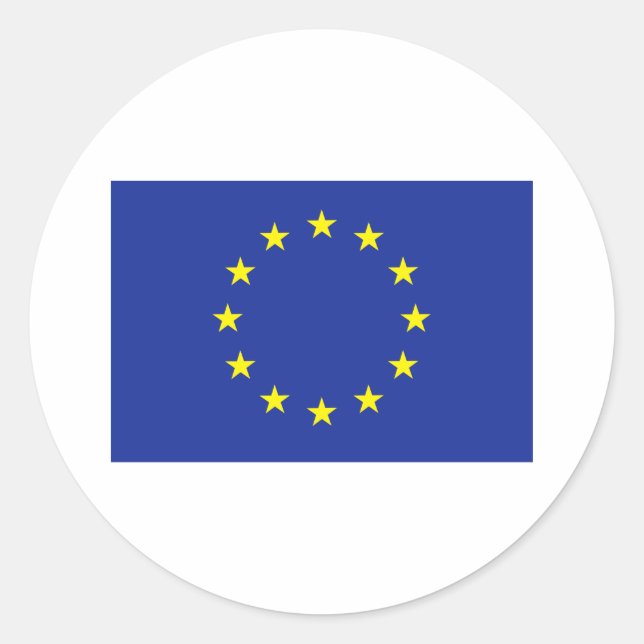 Adesivo Redondo Europa bandeira europeia (Frente)