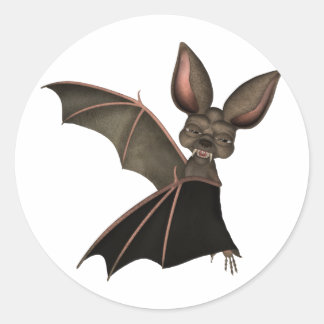 Adesivo Redondo Europeia: Arte Colecionável: Vampiro Bat (bat1)