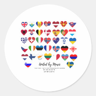 Adesivo Redondo Eurovision Songcontest 2024 Unisex T-shirt Sweden