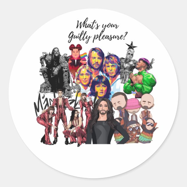 Adesivo Redondo Eurovision Songcontest 2024 Unisex T-shirt Sweden  (Frente)