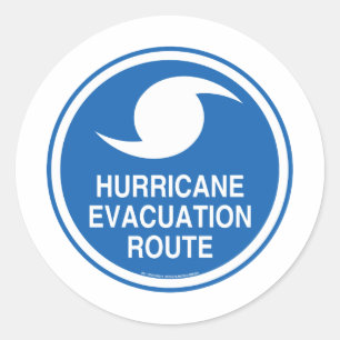 Adesivo Redondo Evacuação do furacão