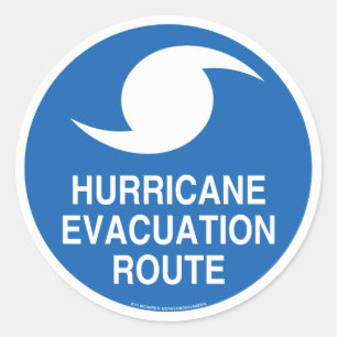 Adesivo Redondo Evacuação do furacão