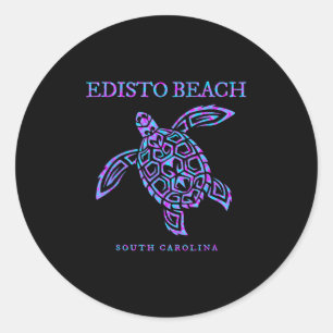Adesivo Redondo Eveleza South Carolina Sea Turtle Beach Vacat