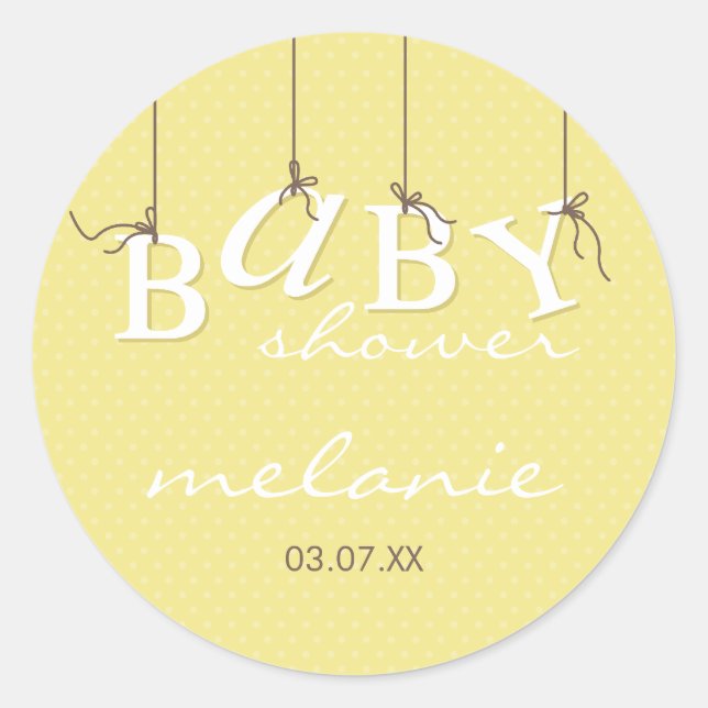 Adesivo Redondo EVENT STICKER: letras para bebês 7 (Frente)