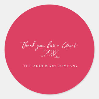 Adesivo Redondo Evento de Apreciação do Funcionário Vermelho