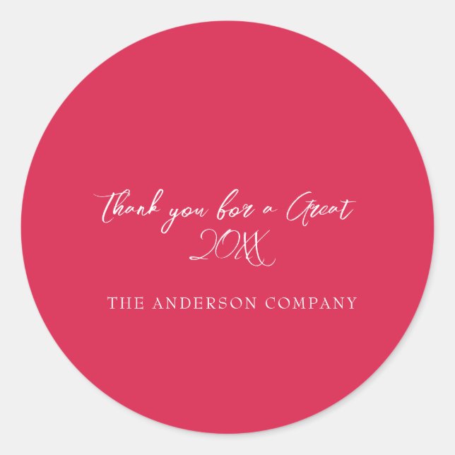 Adesivo Redondo Evento de Apreciação do Funcionário Vermelho (Frente)